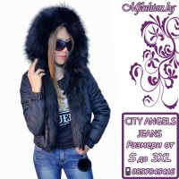 Дамско яке с пух, City Angels Jeans, Черно, 6858